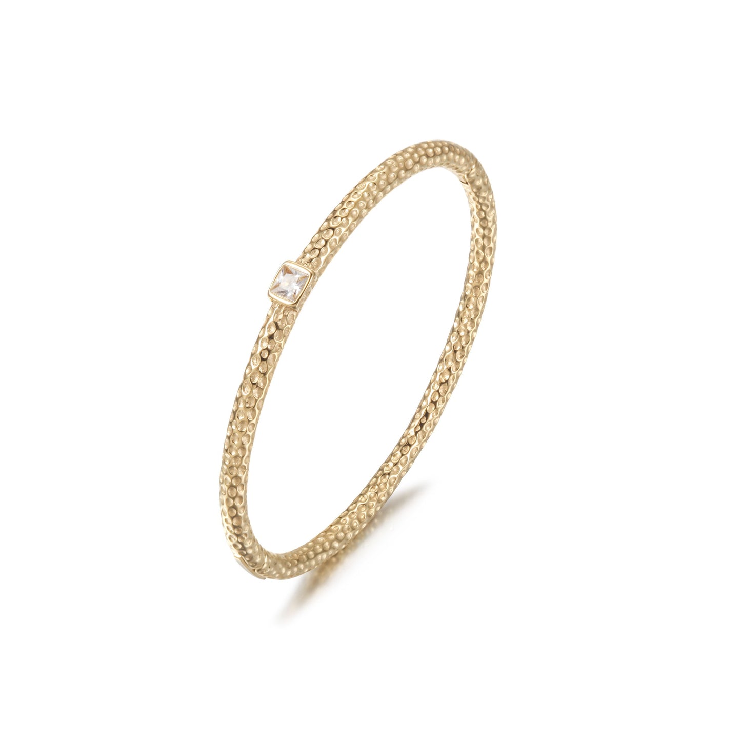 Gold Hammered Bangle Bracelet