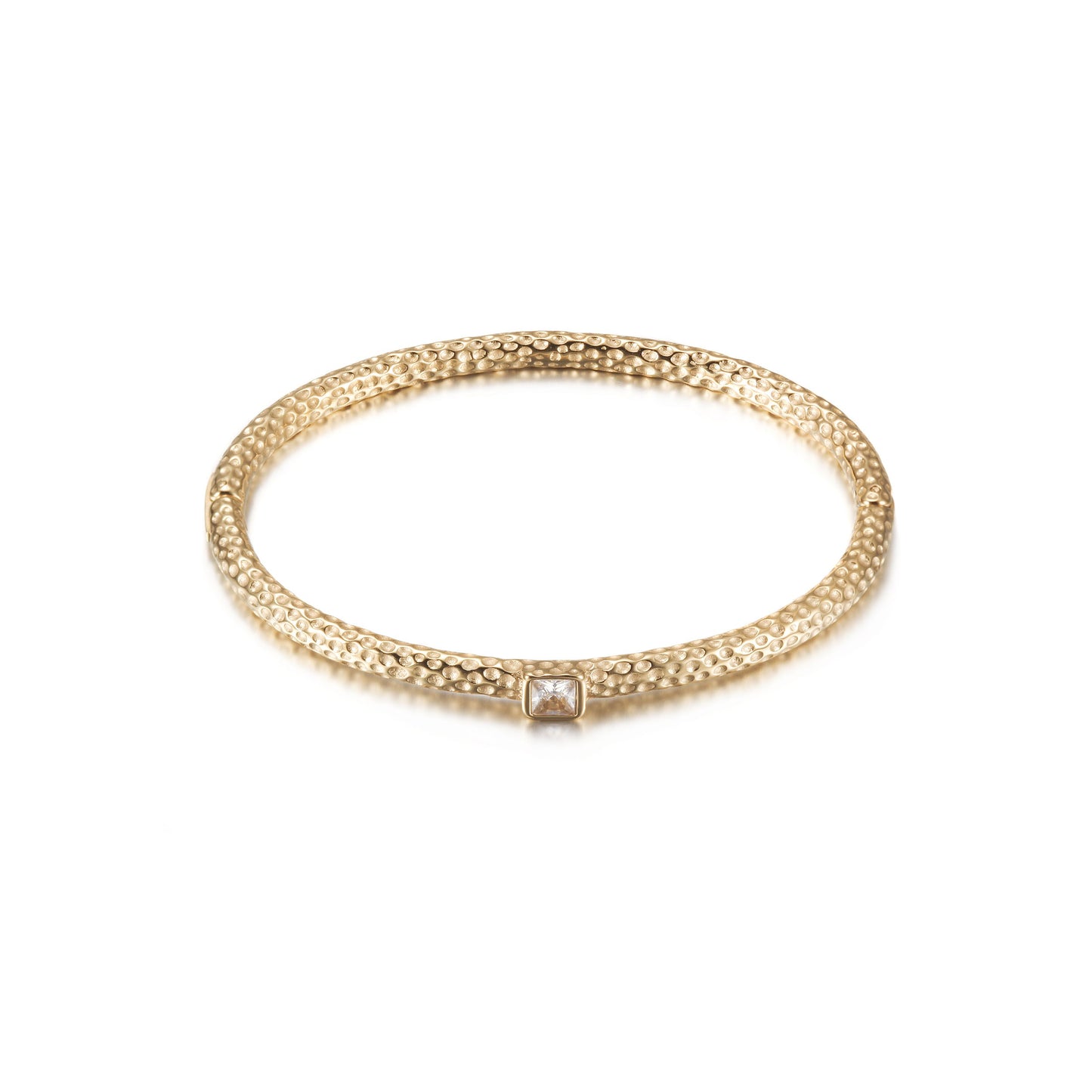 Gold Hammered Bangle Bracelet