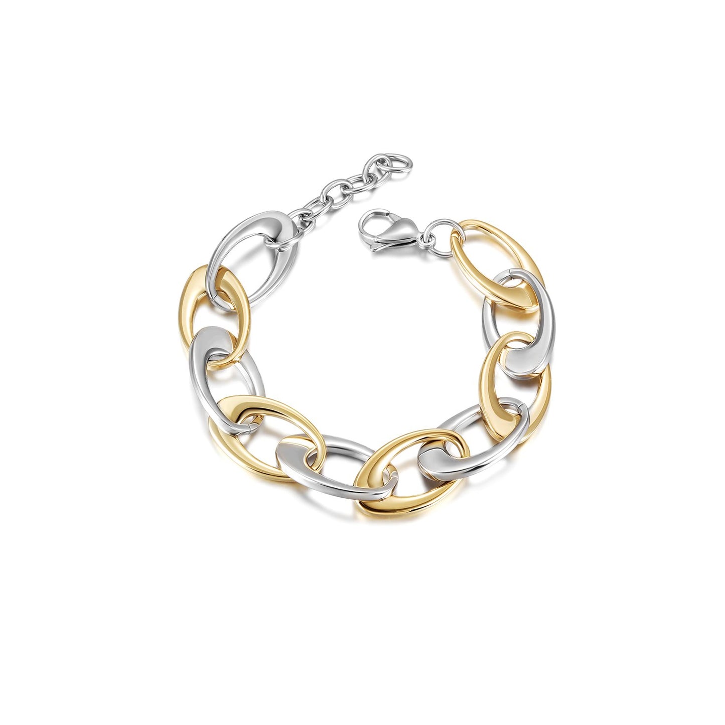 Two Tone Oval Chain Bracelet