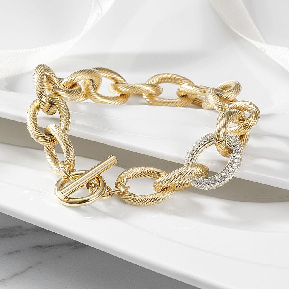 Gold Link Toggle Bracelet