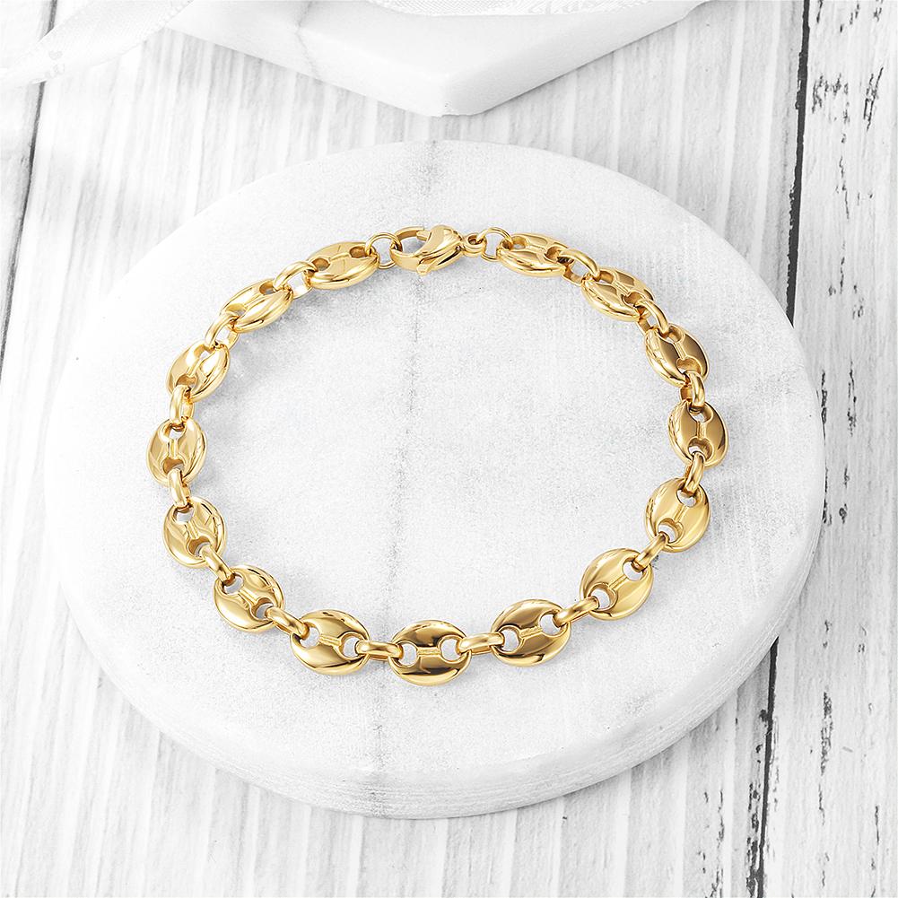 Gold Flat Link Bracelet