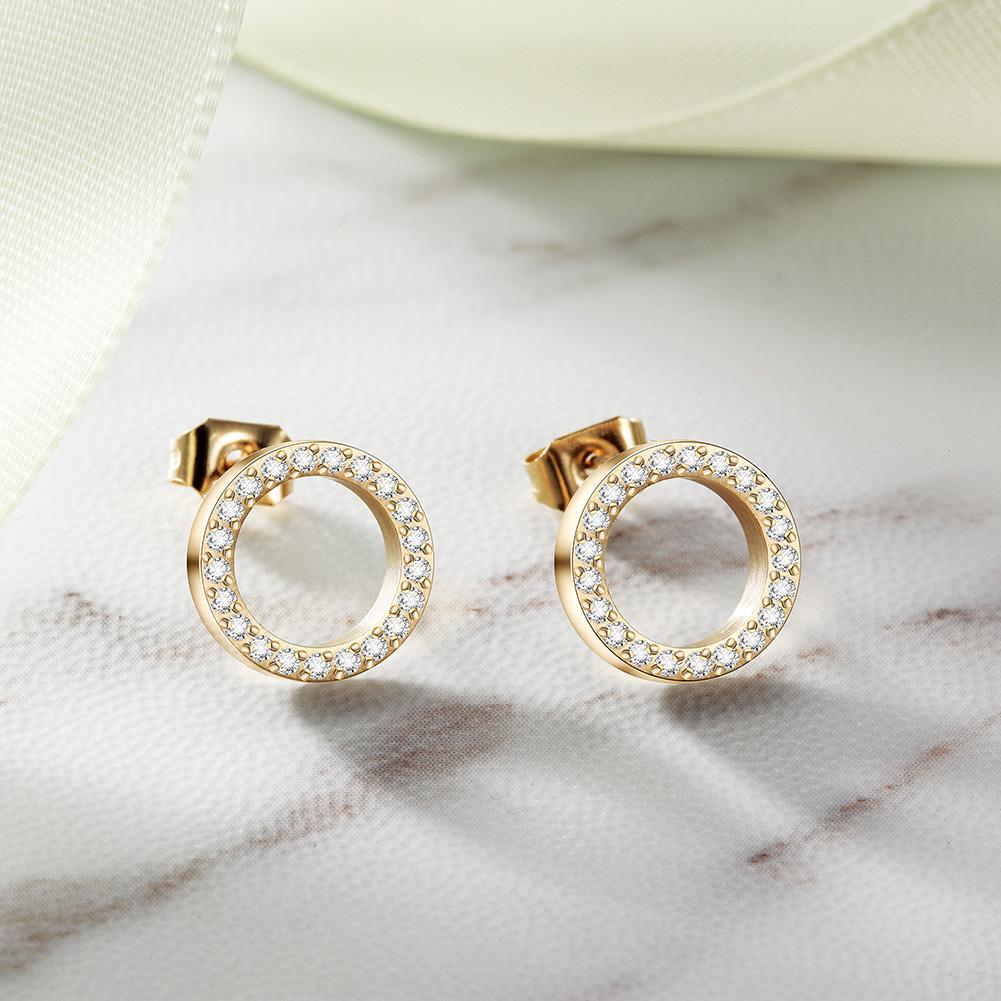 Open Circle Stud Earrings