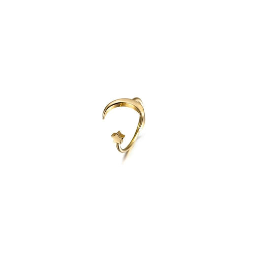 Boho Open Moon Ring