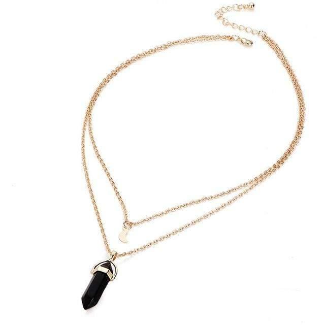 Black Agate Obelisk Choker Necklace Set