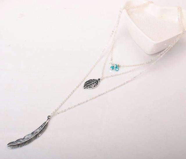Turquoise Layered Free-Spirit Necklace Set