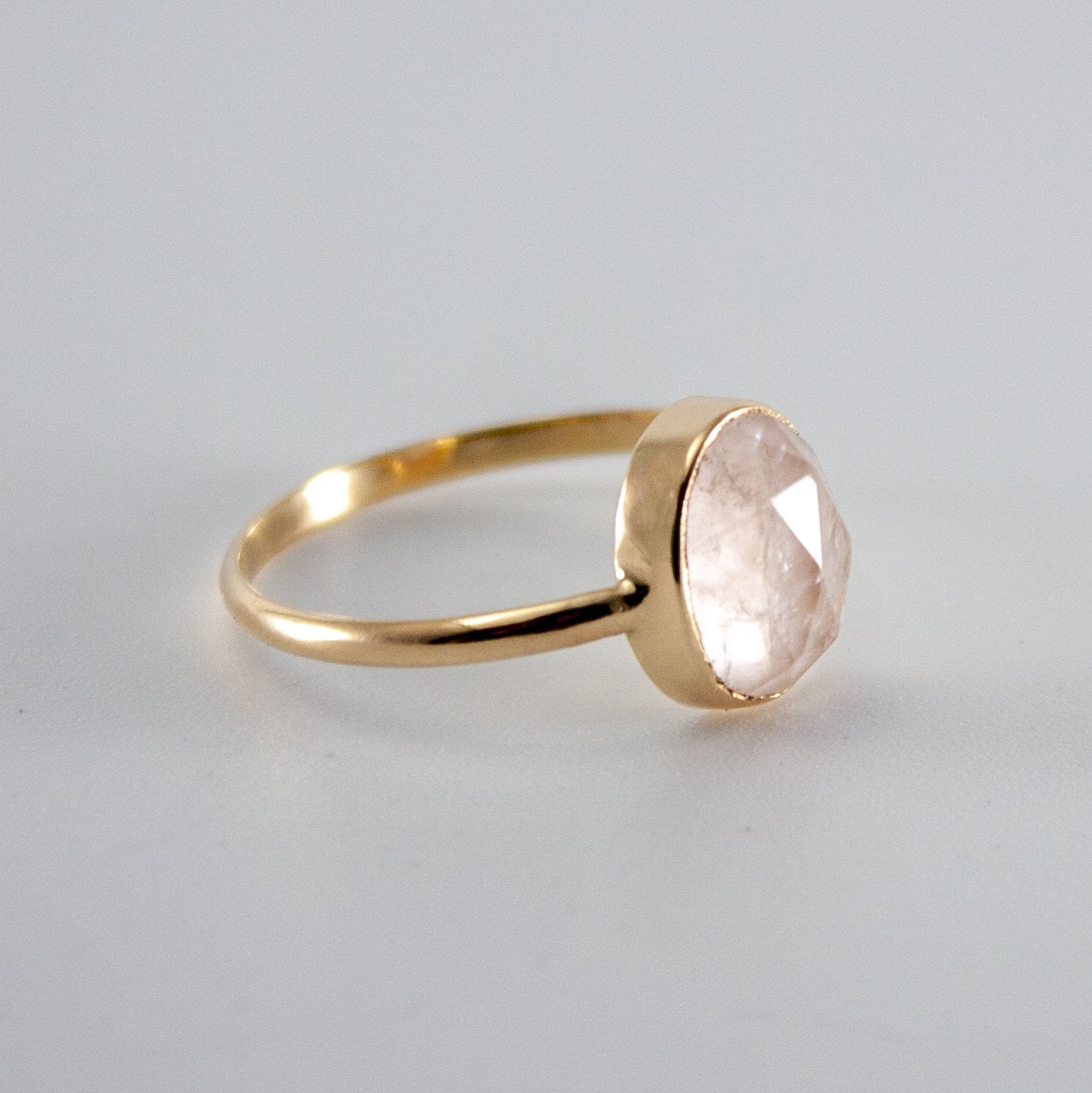 Rose Quartz 14k Gold Ring