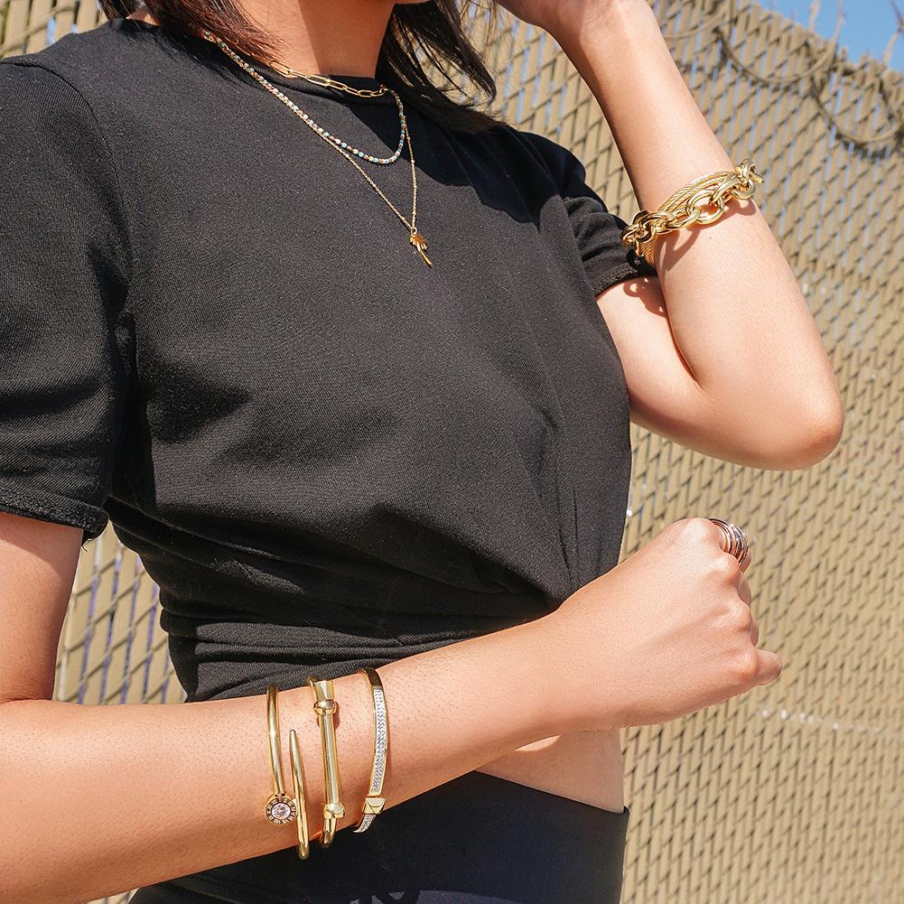 Screw Bar Bangle Bracelet