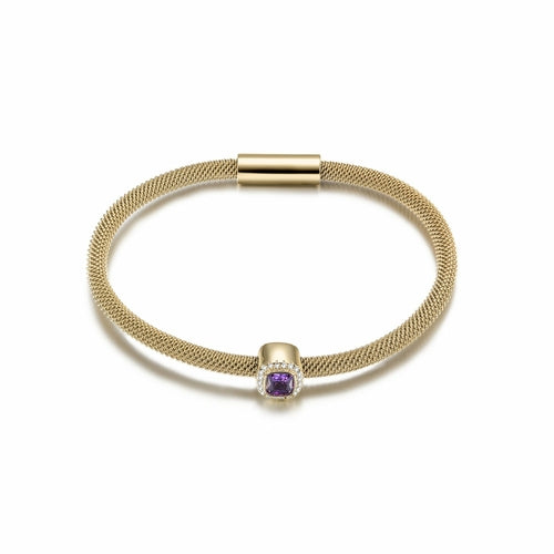 Gold Halo Bangle Bracelet
