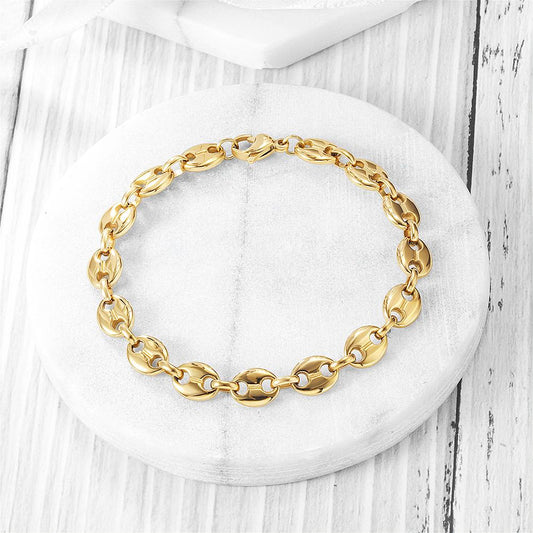 Gold Flat Link Bracelet