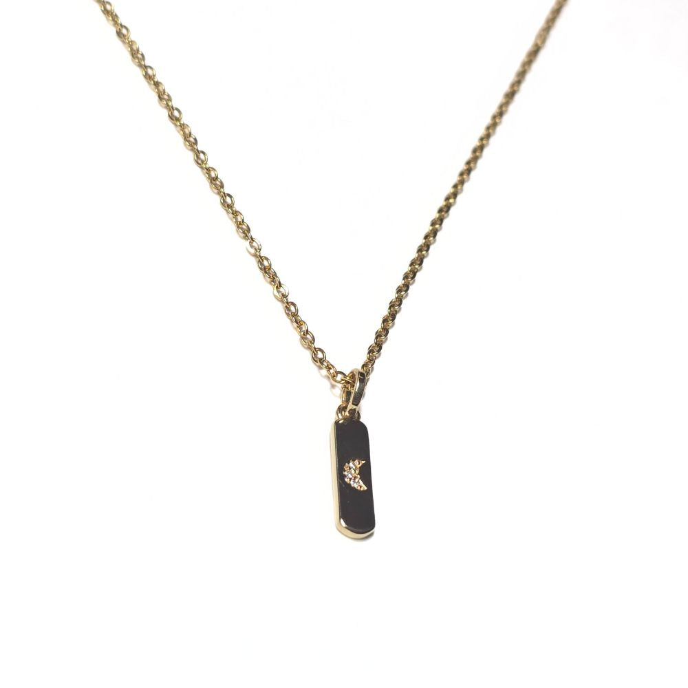 Crescent Glow Bar Pendant Necklace