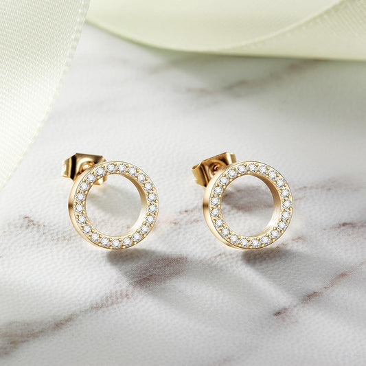 Open Circle Stud Earrings