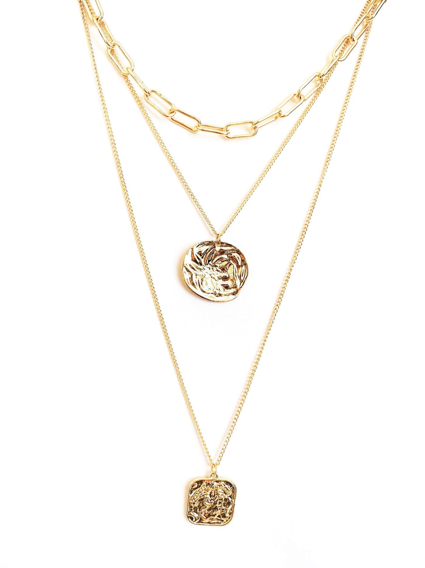 Boho Gold Pendant Necklace