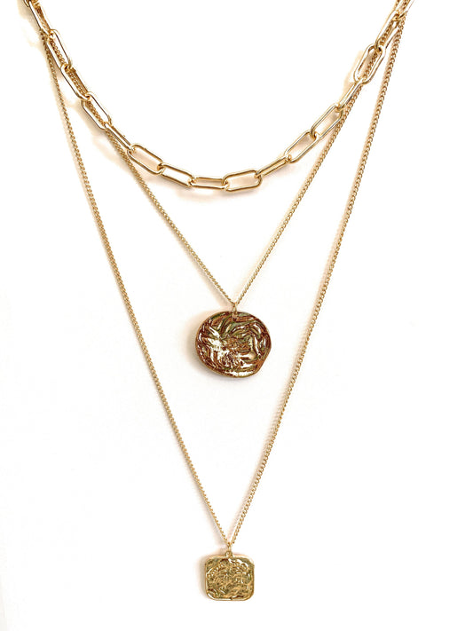 Boho Gold Pendant Necklace