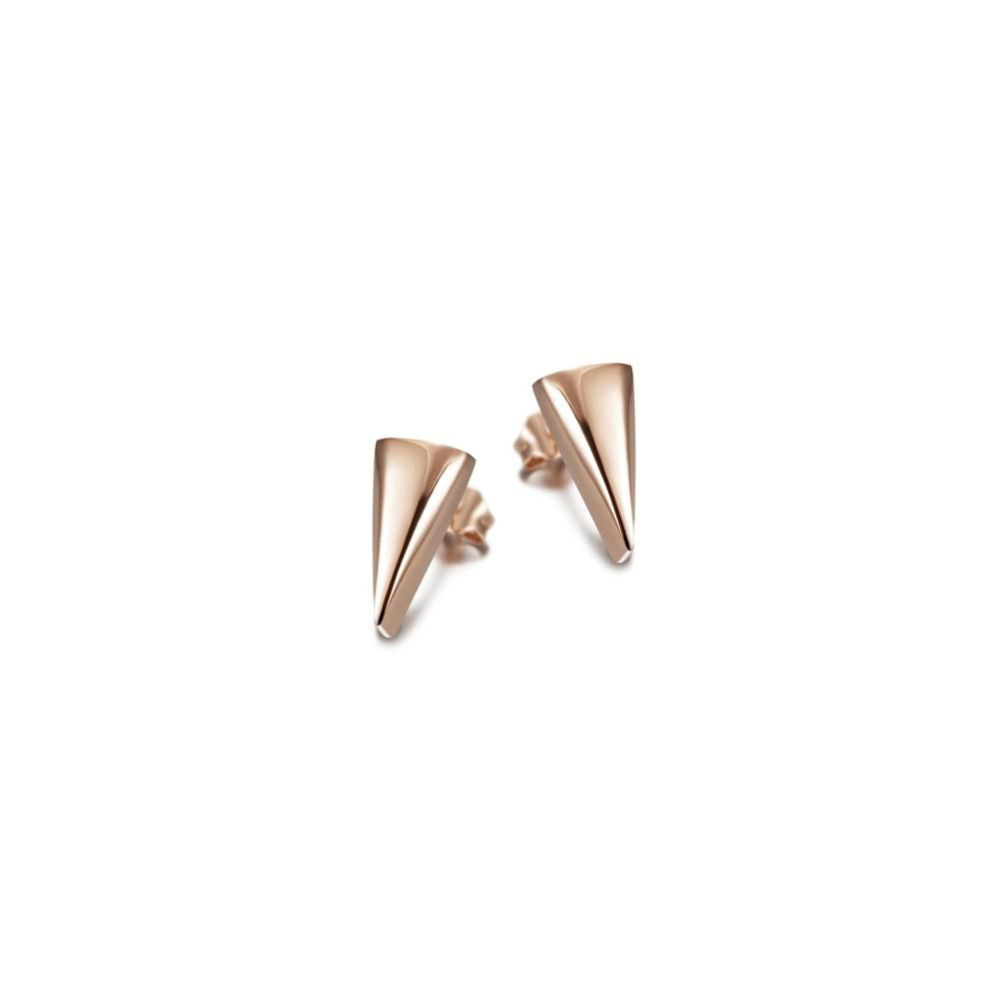 triangle rose gold stud earrings
