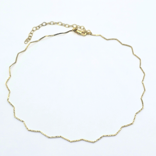 Gold Wave Choker Necklace
