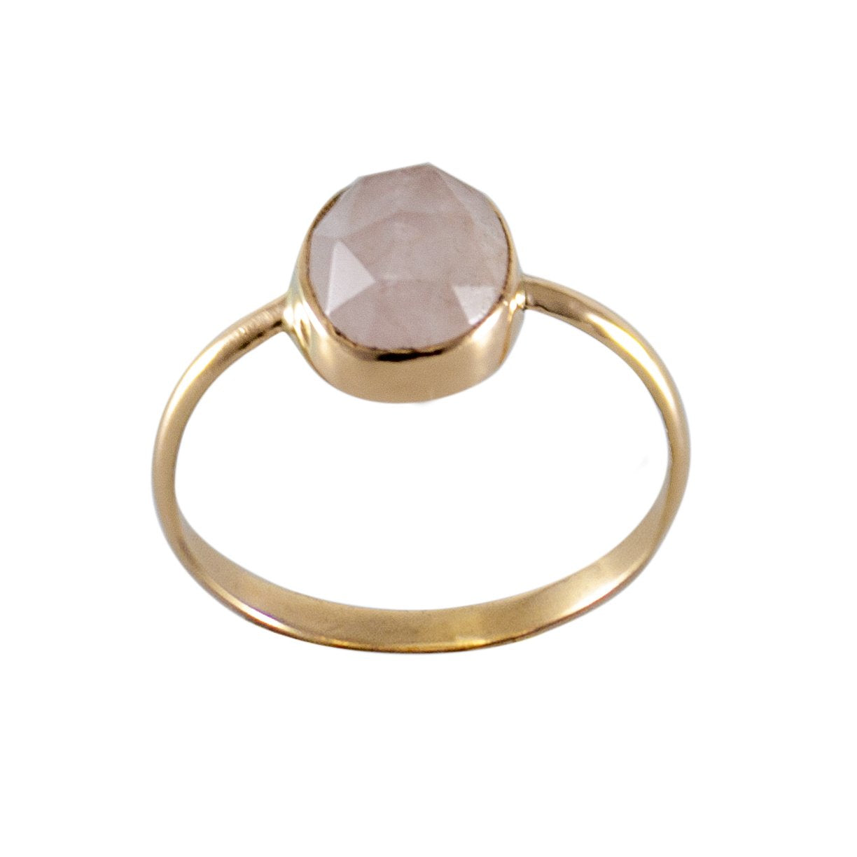 Rose quartz 14k gold ring hotsell