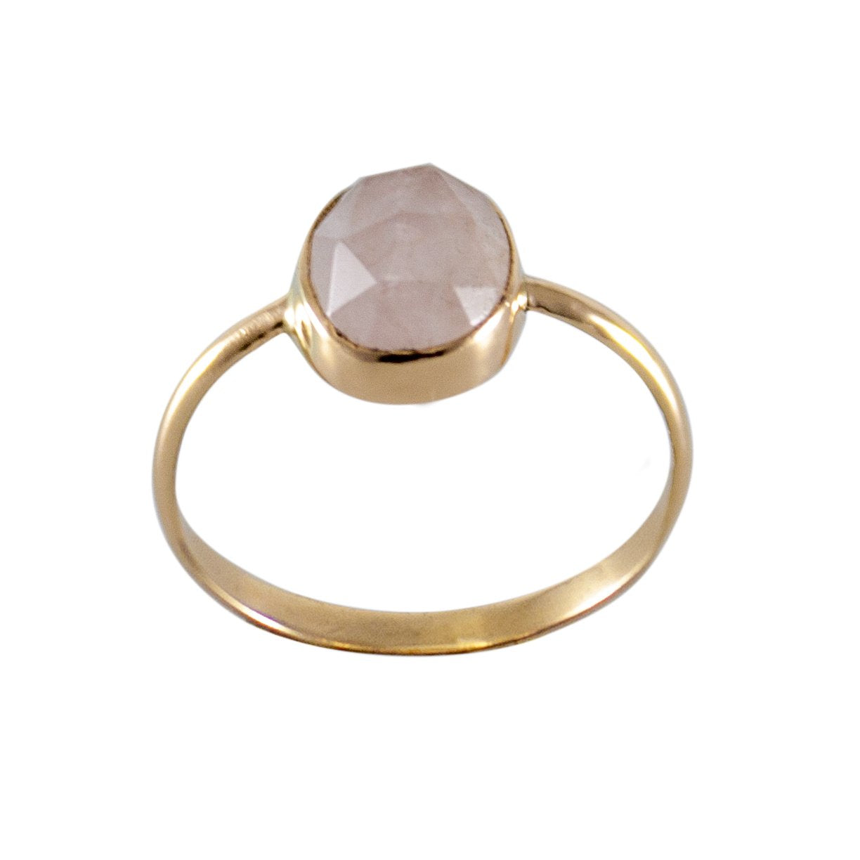 Rose Quartz 14k Gold Ring